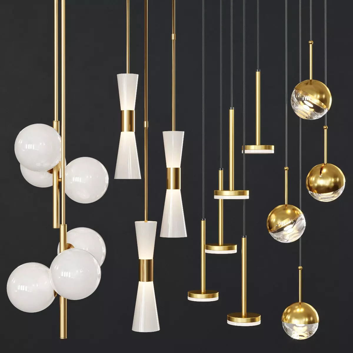 Pendant lights set 044 3D model_0