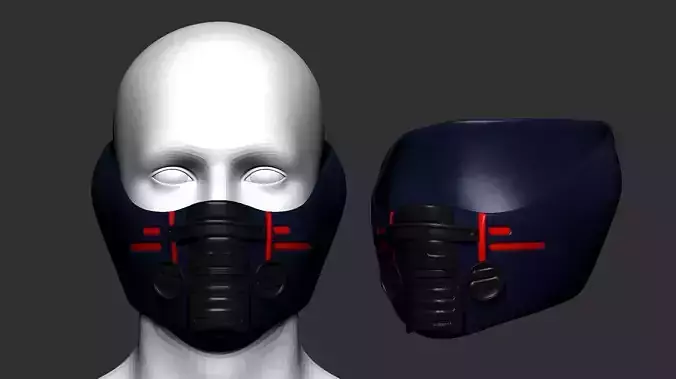 helmet  MASK high poly sculpt 3d printable 