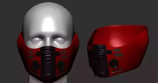 helmet mask high poly sculpt 3d printable