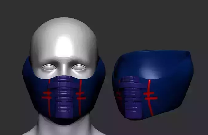 helmet gas mask high poly sculpt 3d printable 
