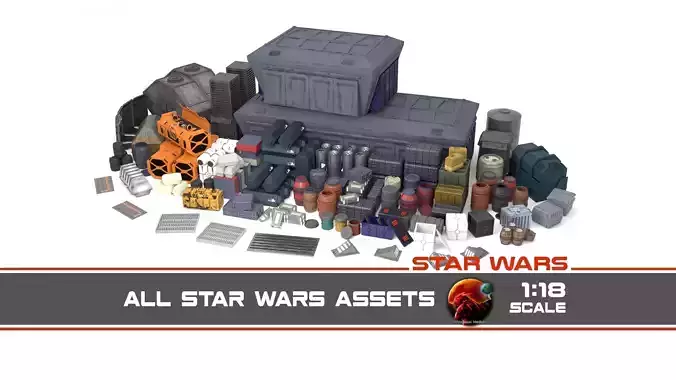 All Star Wars Asserts 1-18 scale  Kenner Hasbro  3D Model Collection