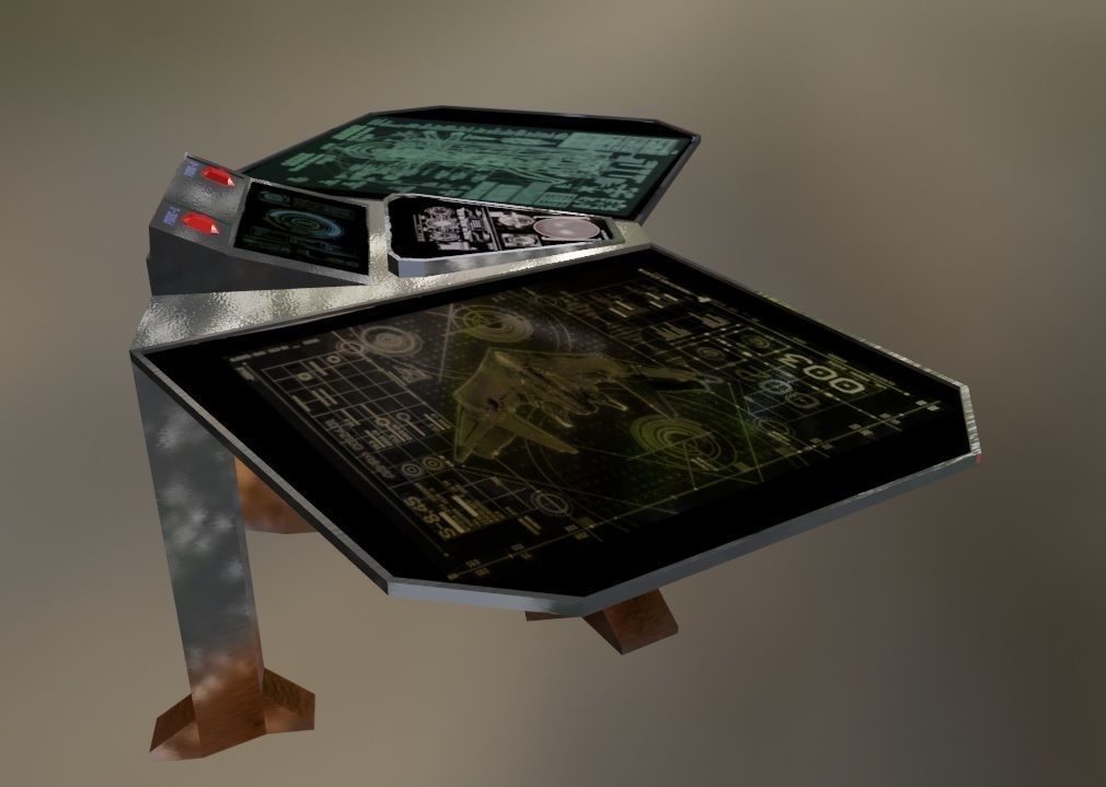 Sci-fi Screen Free low-poly 3D model_11