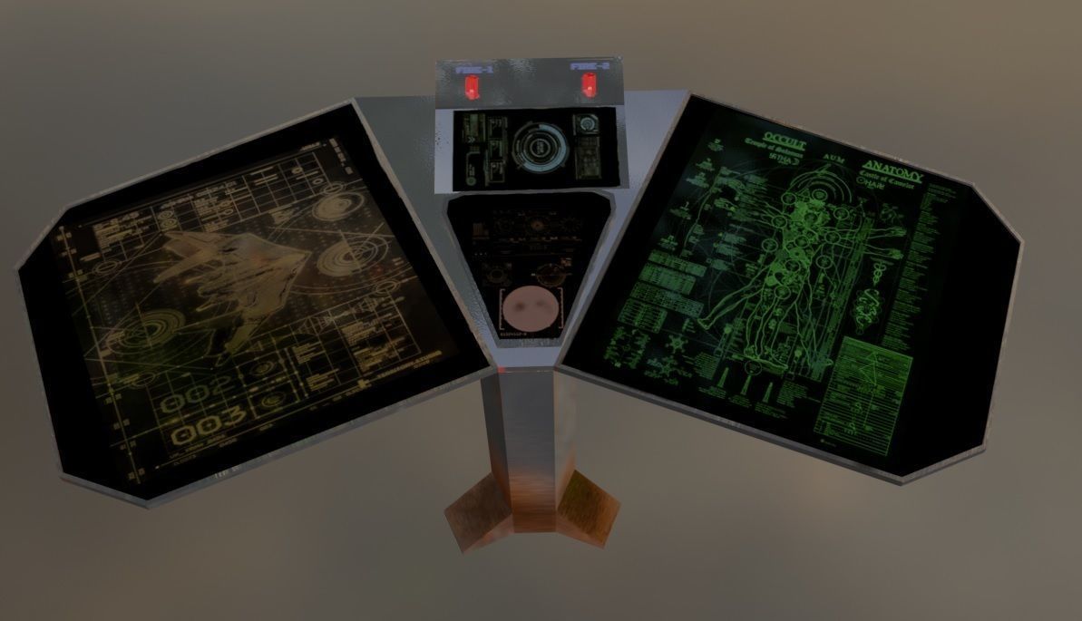 Sci-fi Screen Free low-poly 3D model_10