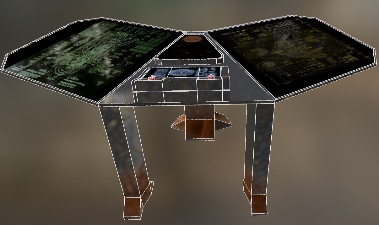 Sci-fi Screen Free low-poly 3D model_13