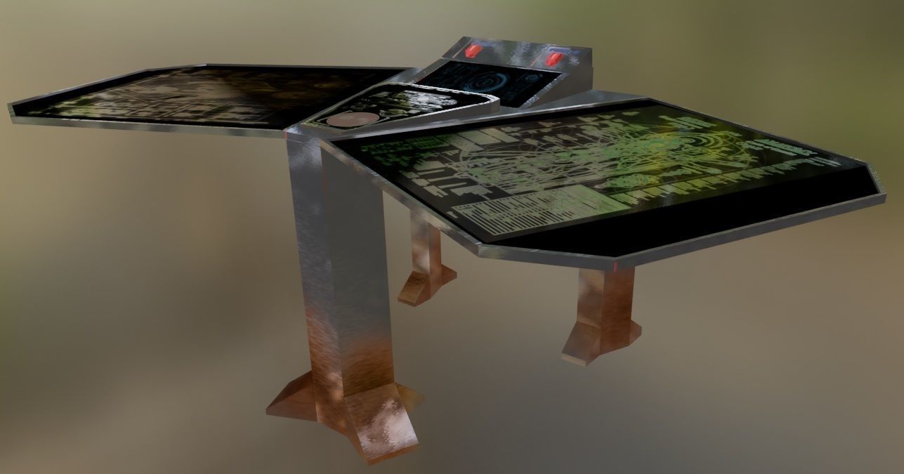 Sci-fi Screen Free low-poly 3D model_2