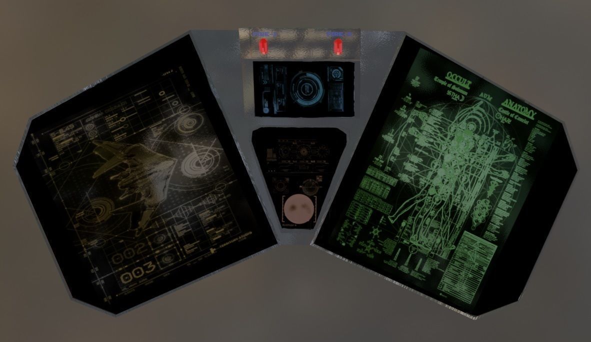 Sci-fi Screen Free low-poly 3D model_3