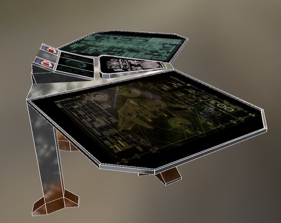 Sci-fi Screen Free low-poly 3D model_12