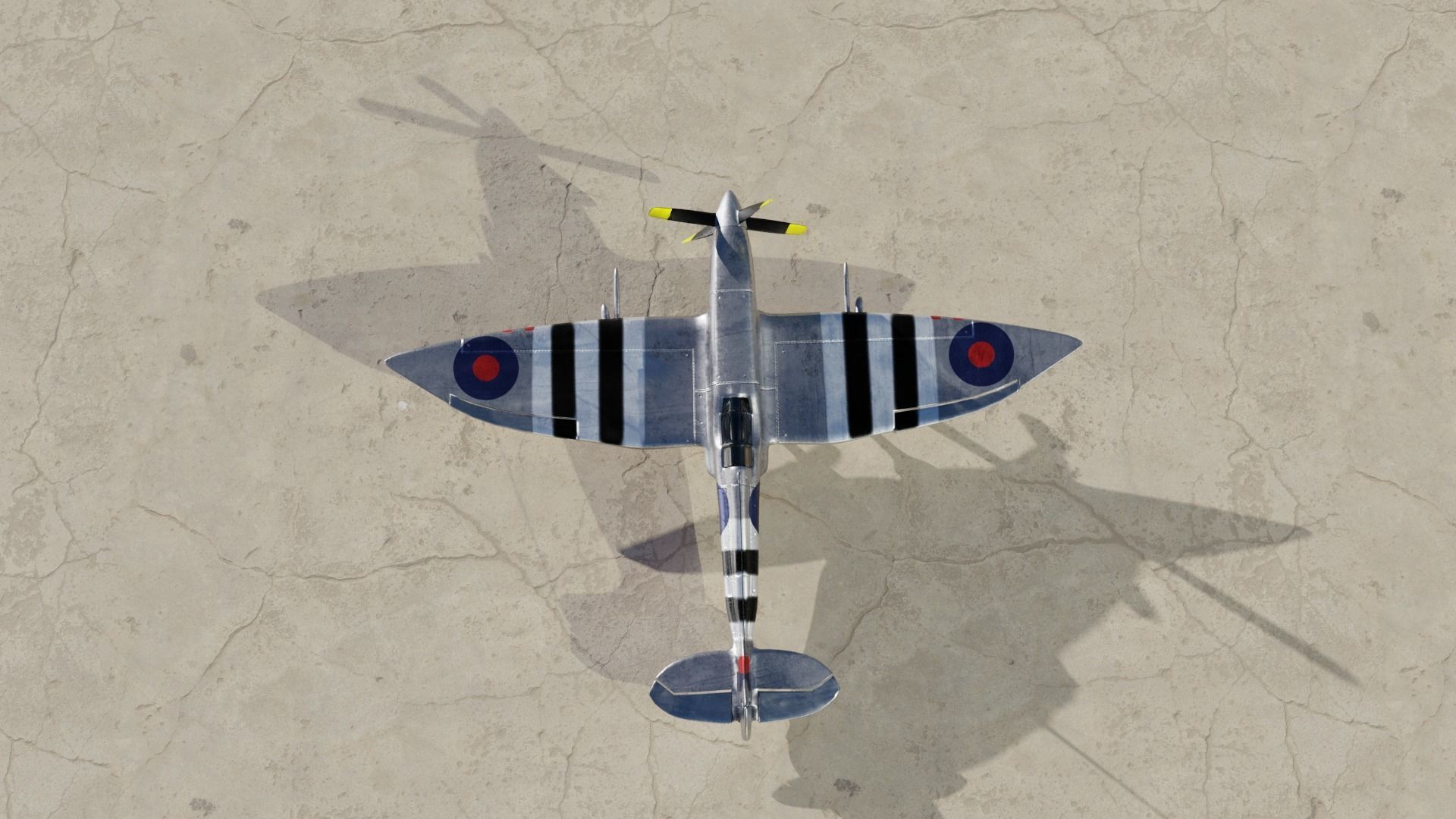 Spitfire Hf mk VII Game and Subdivision ready Free low-poly 3D model_8