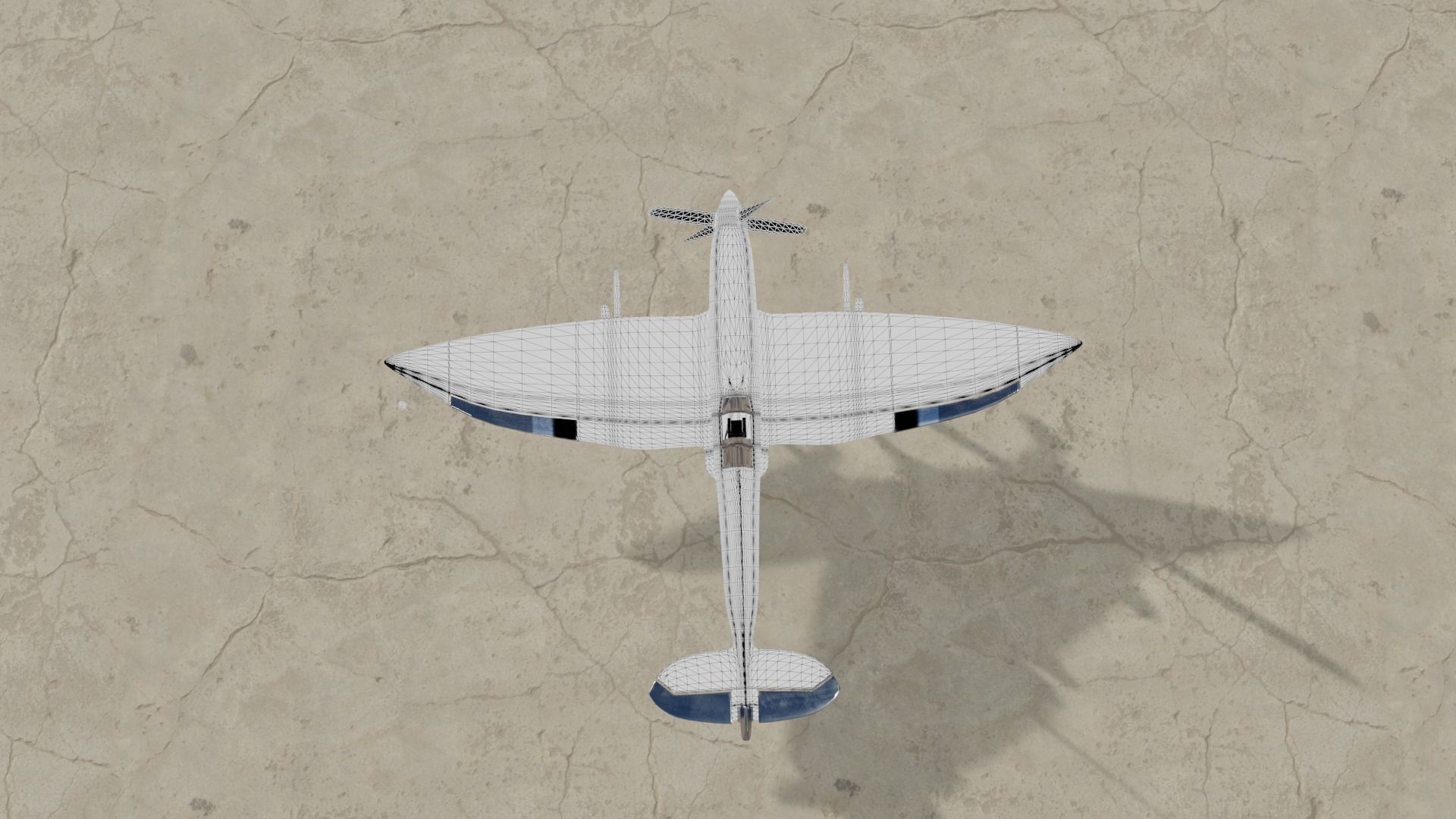 Spitfire Hf mk VII Game and Subdivision ready Free low-poly 3D model_10
