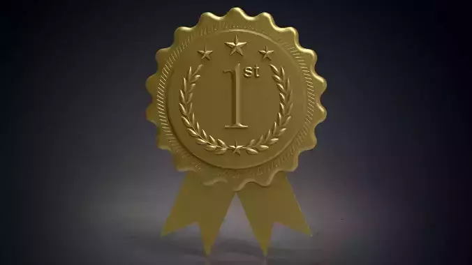 Rounded award badges 1st 2nd 3rd 3D print model