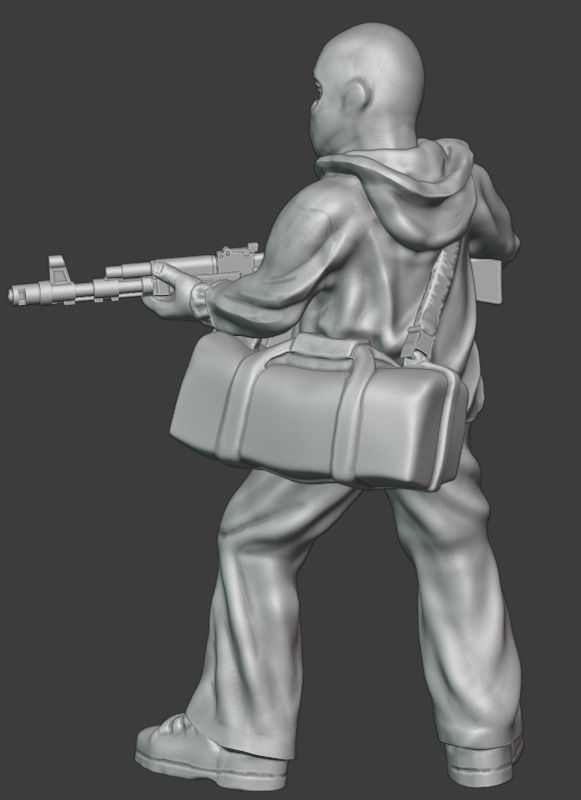 Robbers - 28mm wargaming miniatures 3D print model_3