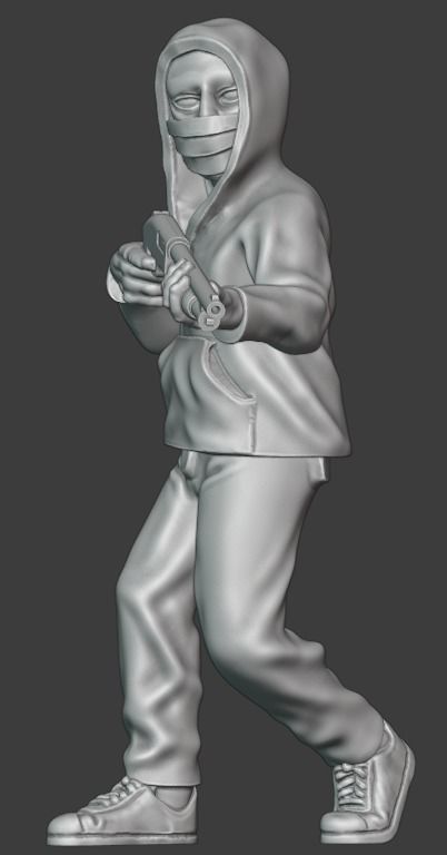 Robbers - 28mm wargaming miniatures 3D print model_6