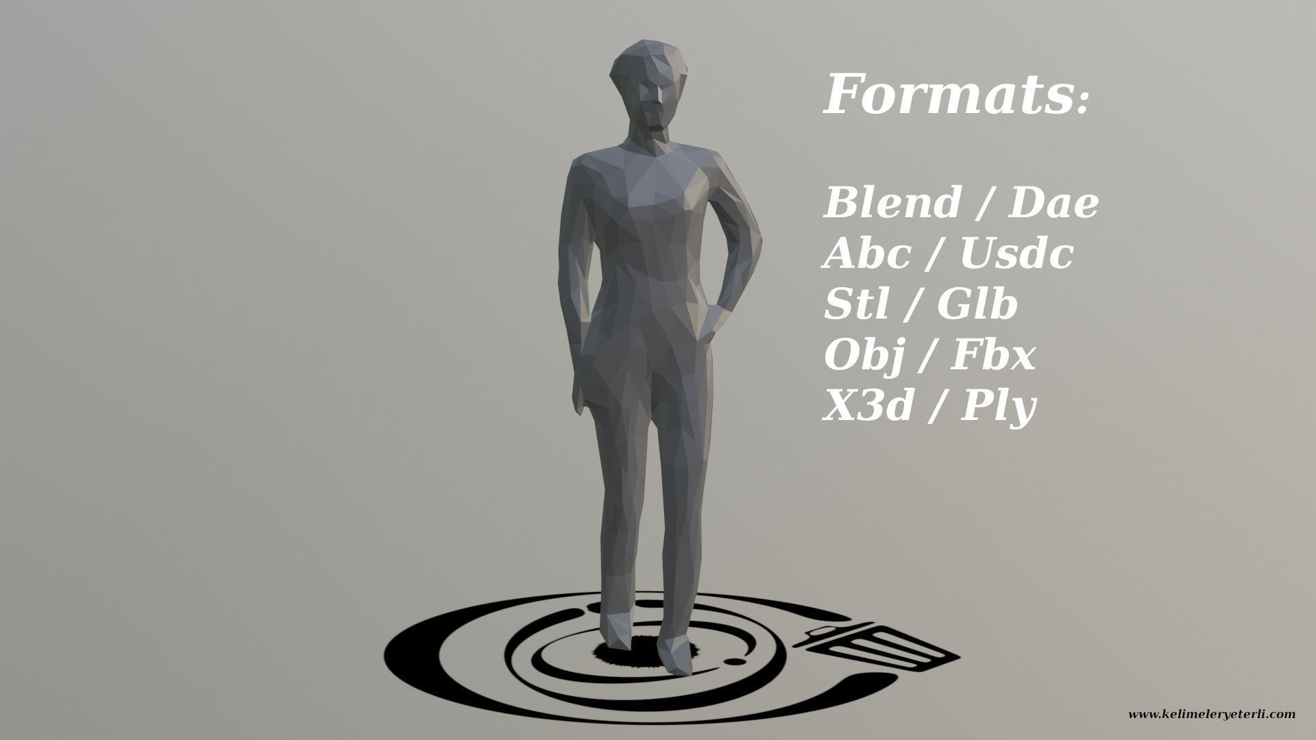 Human 072 LP R Low-poly 3D model_2