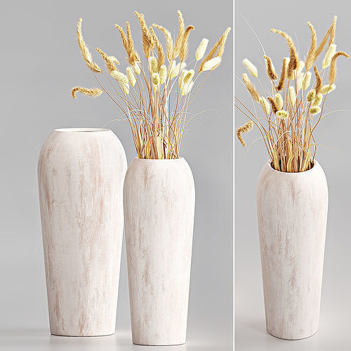 Pottery Barn wood vases 3D model