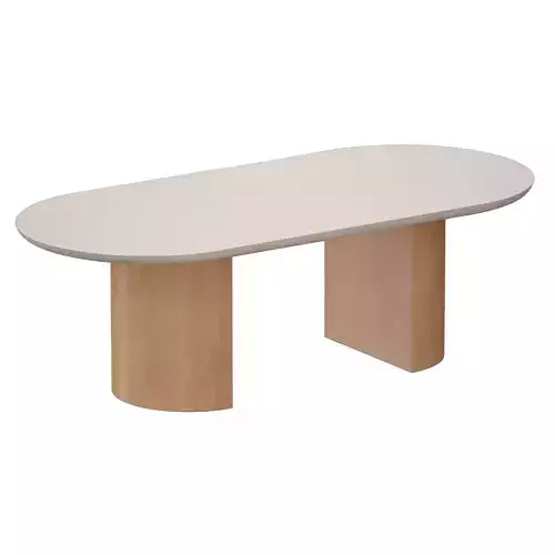 Vernet Oval Travertine Coffee Table Crate and Barrel 3D model