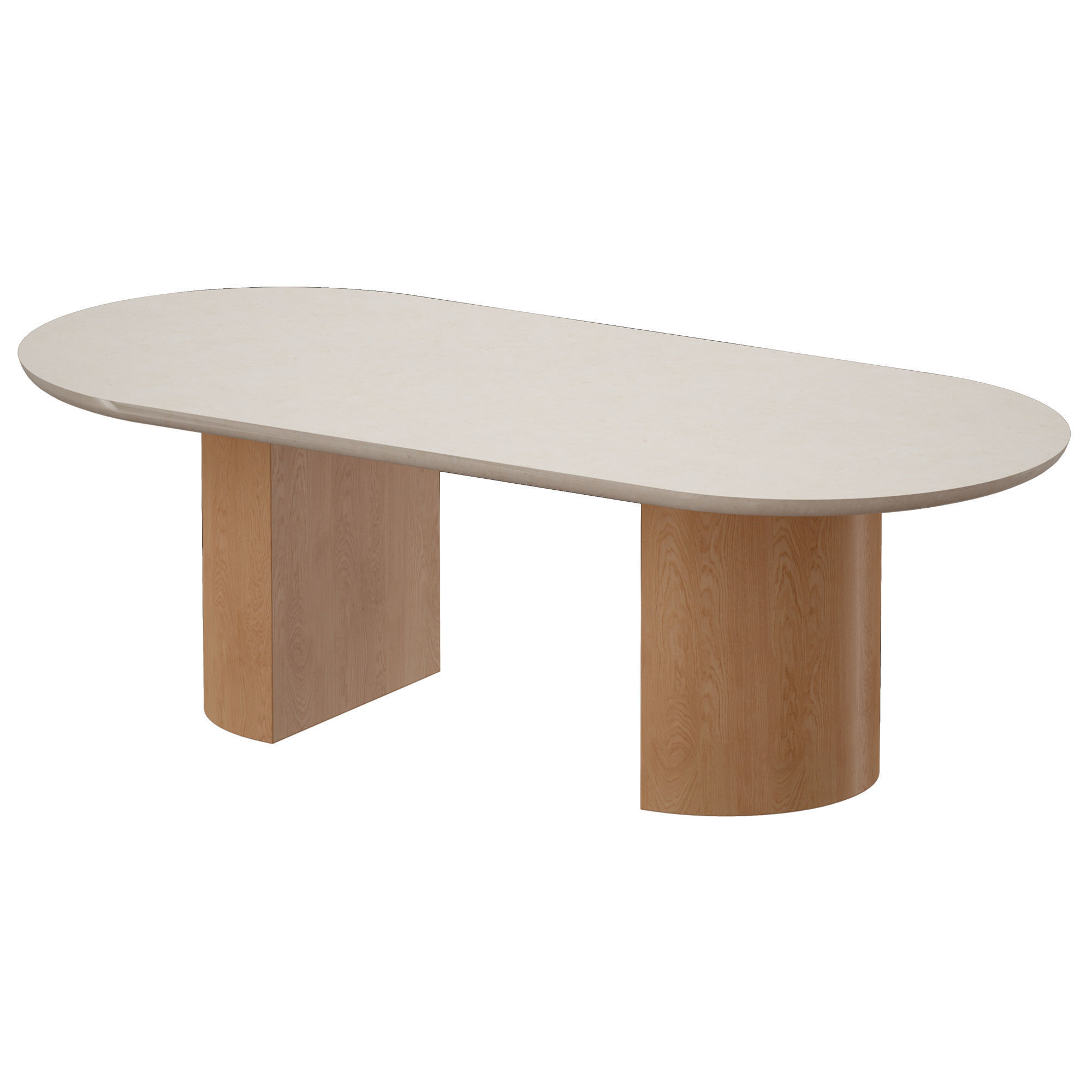 Oval Travertine Coffee Table Crate and Barrel 3D model CGTrader