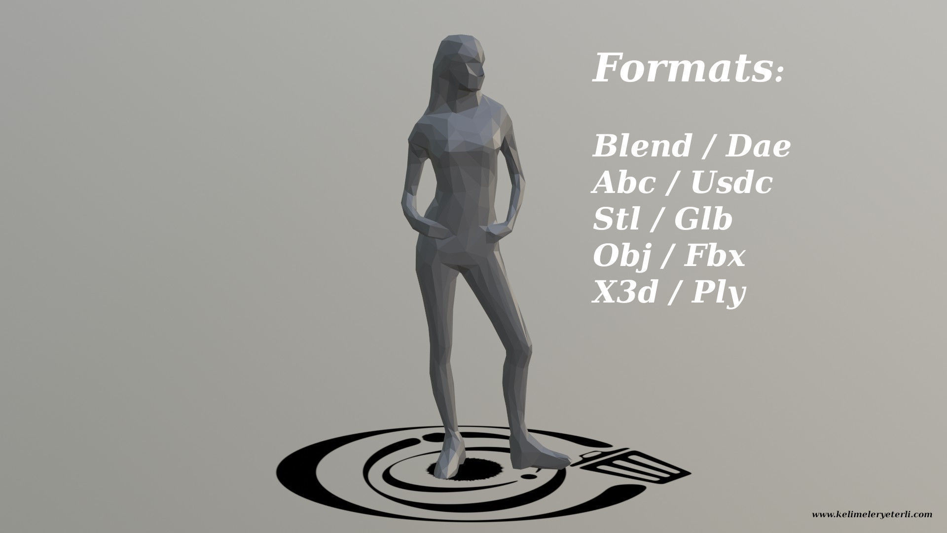 Human 073 LP R Low-poly 3D model_2