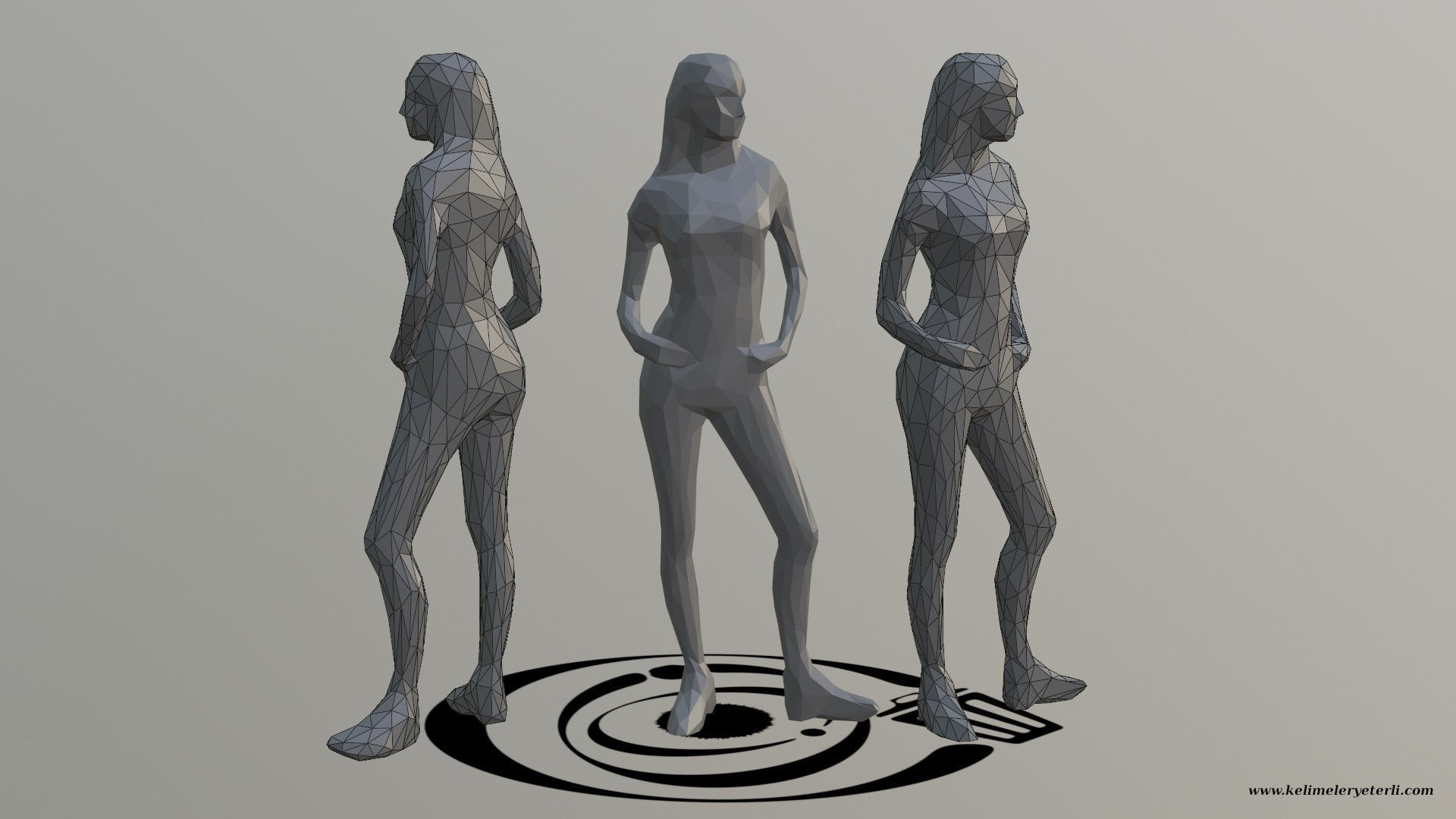 Human 073 LP R Low-poly 3D model_1