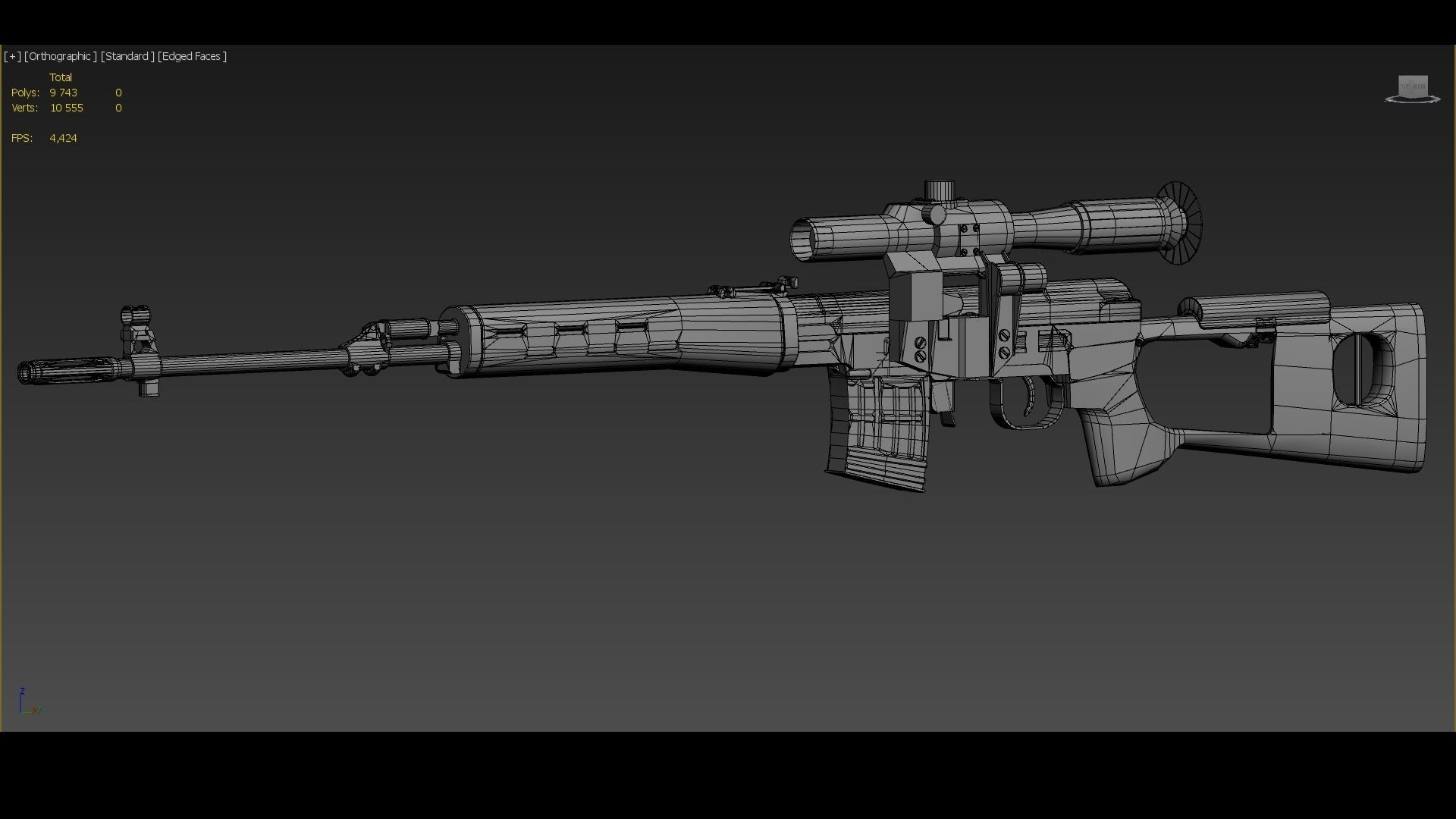 SVD Dragunov sniper rifle Game ready low-poly Low-poly 3D model_10