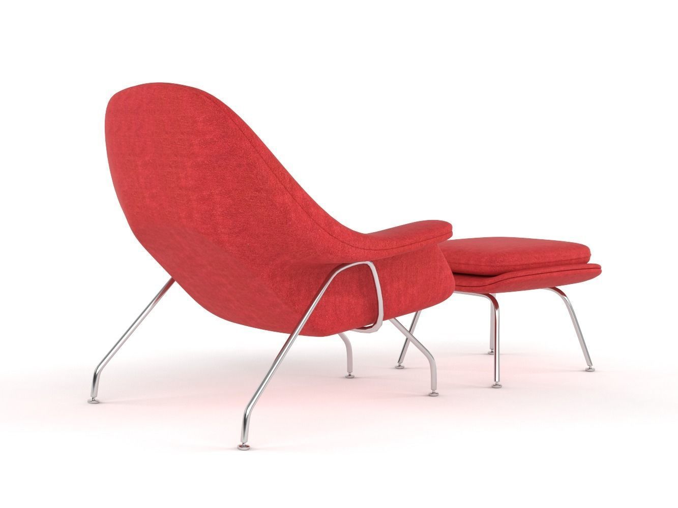 Womb Chair and Ottoman 3D model_2