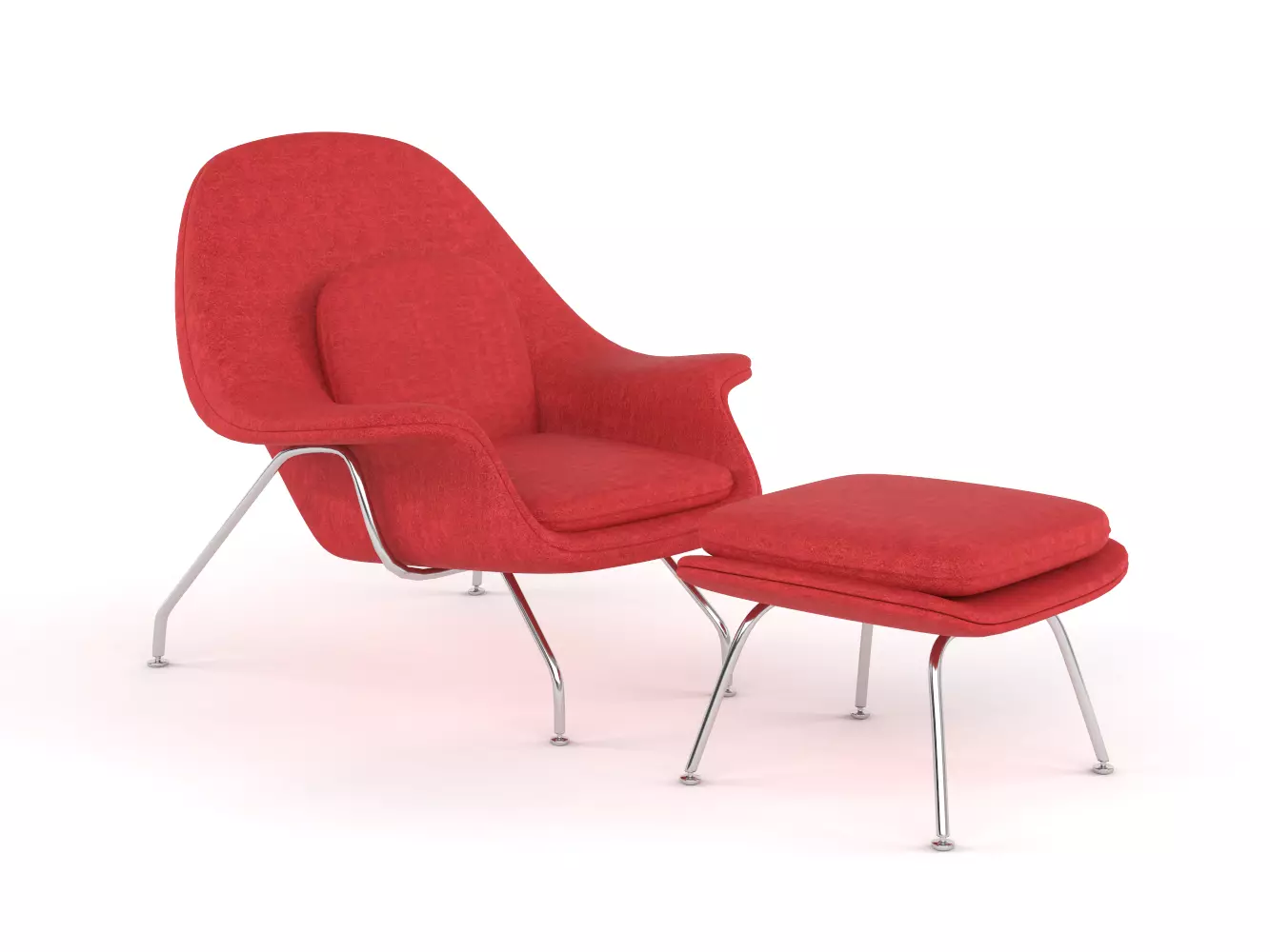Womb Chair and Ottoman 3D model_0