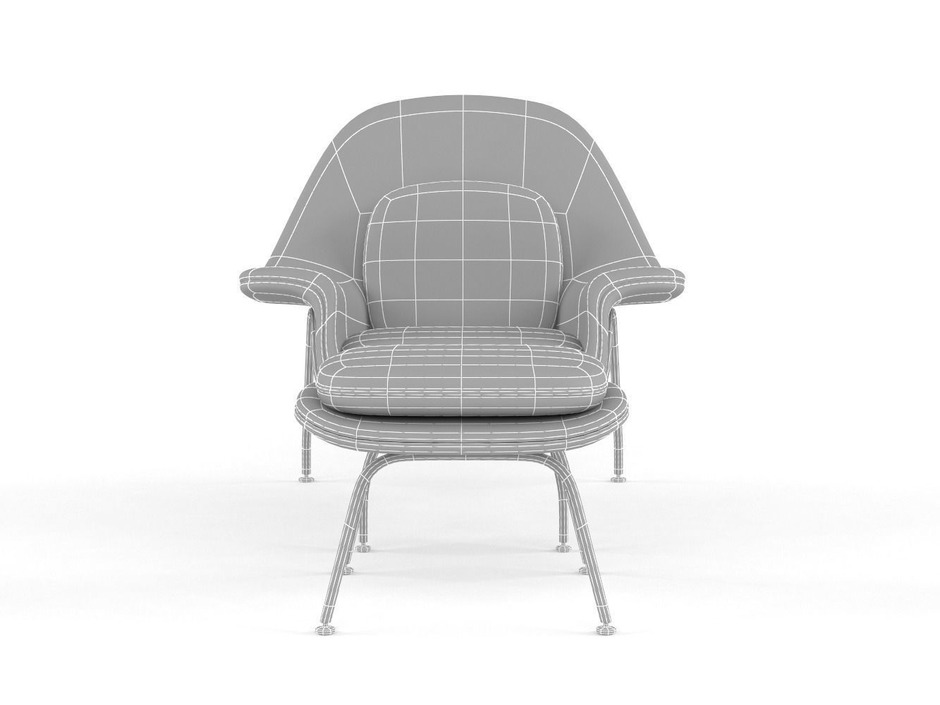 Womb Chair and Ottoman 3D model_8