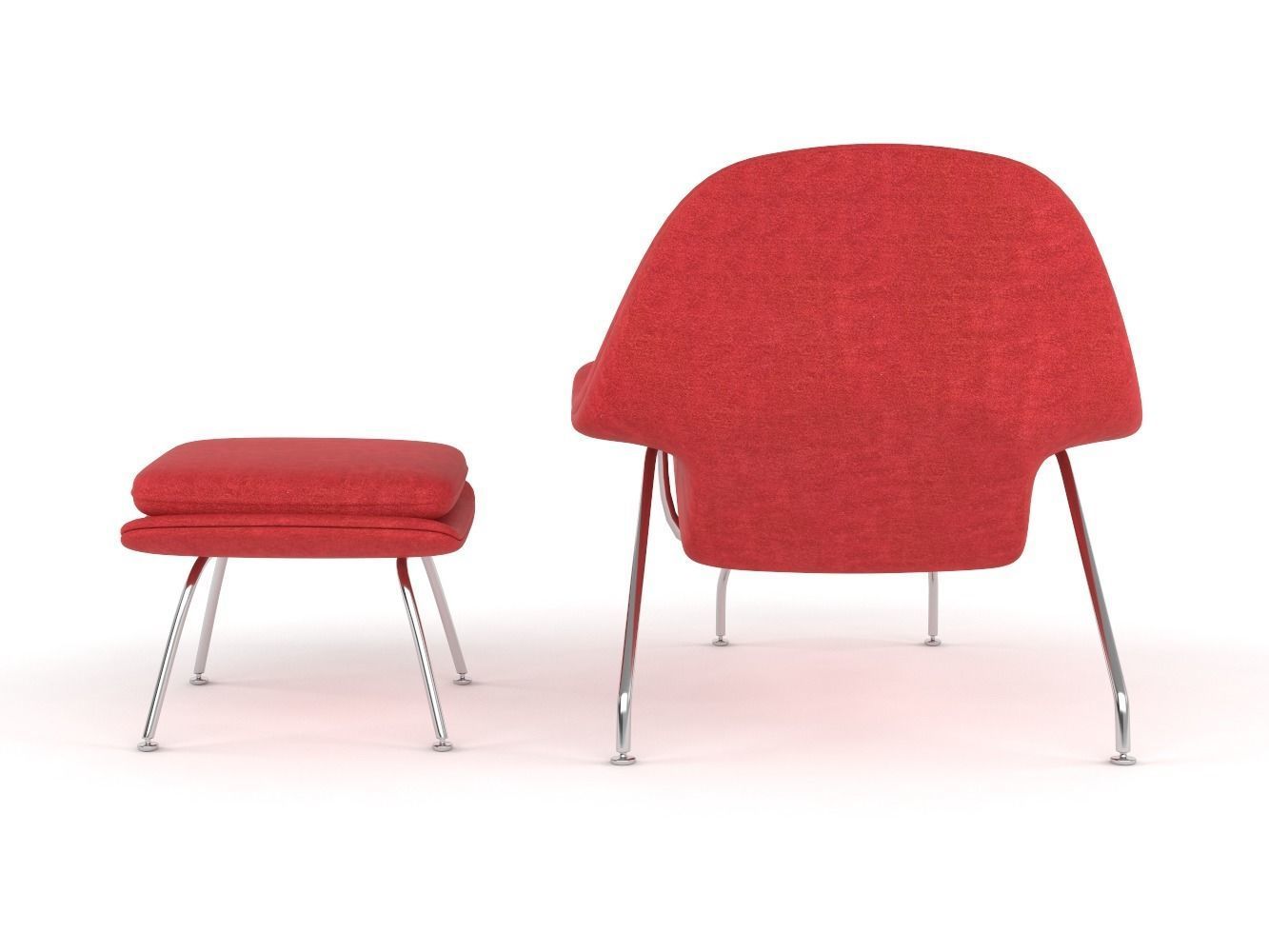 Womb Chair and Ottoman 3D model_4