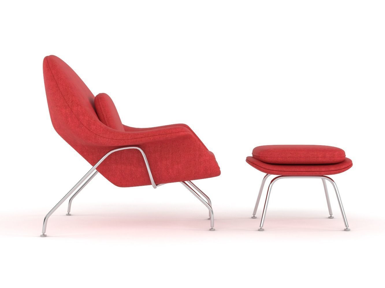 Womb Chair and Ottoman 3D model_1