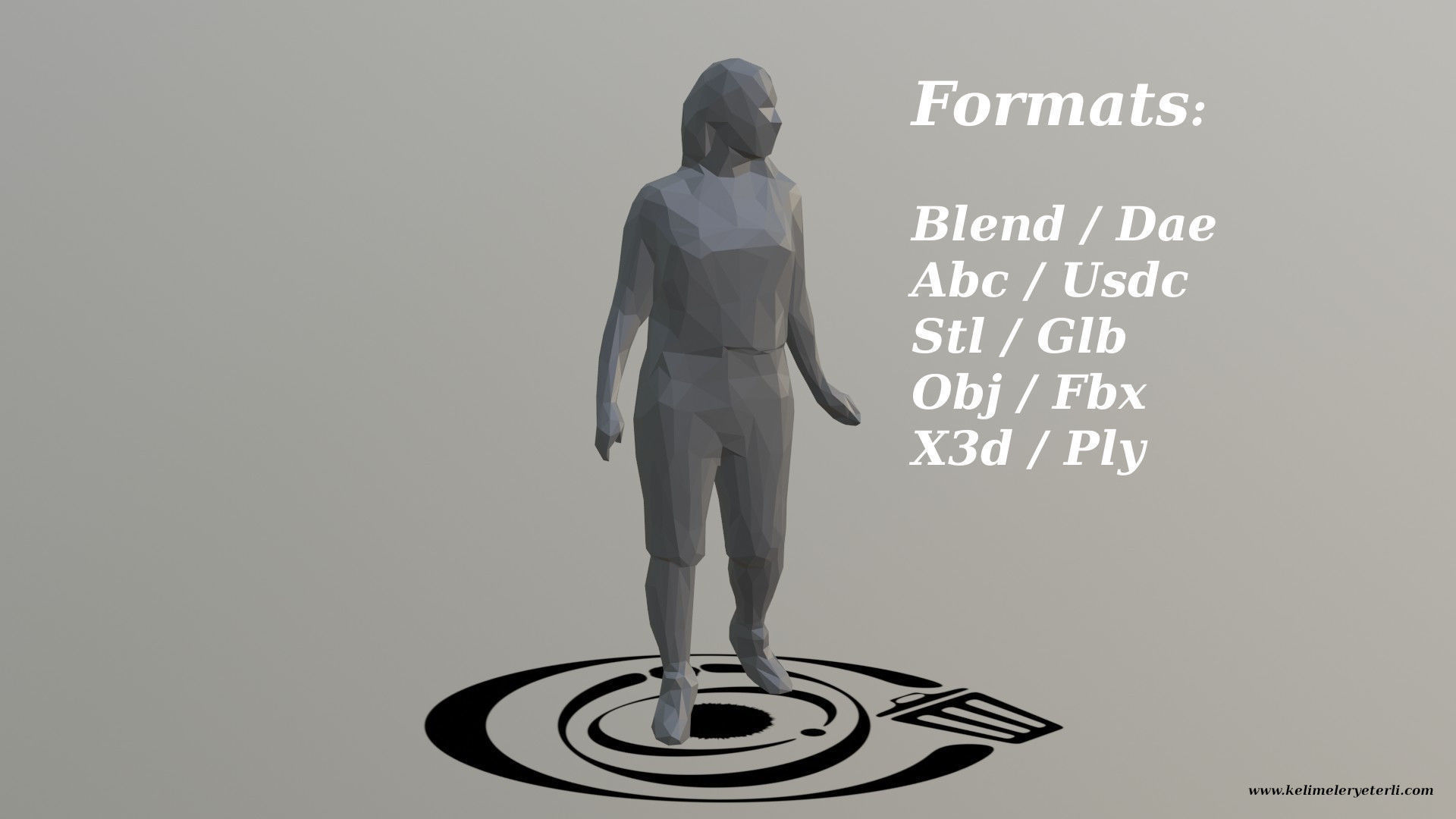 Human 074 LP R Low-poly 3D model_2