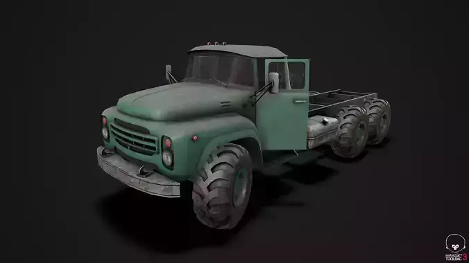 Gameready old russian military truck Low-poly 3D model
