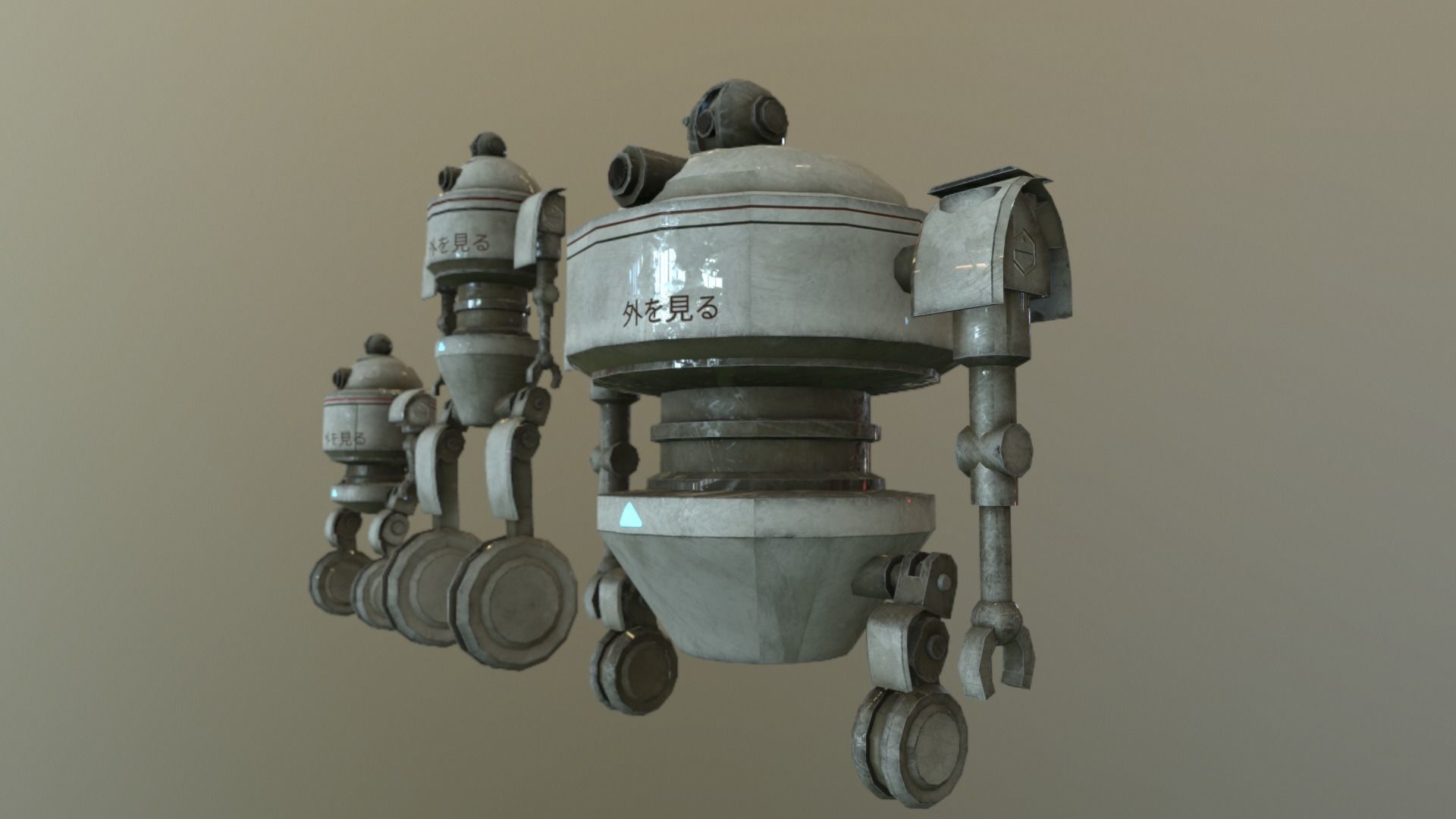 Observer 3 Robot Modelling Low-poly 3D model_4