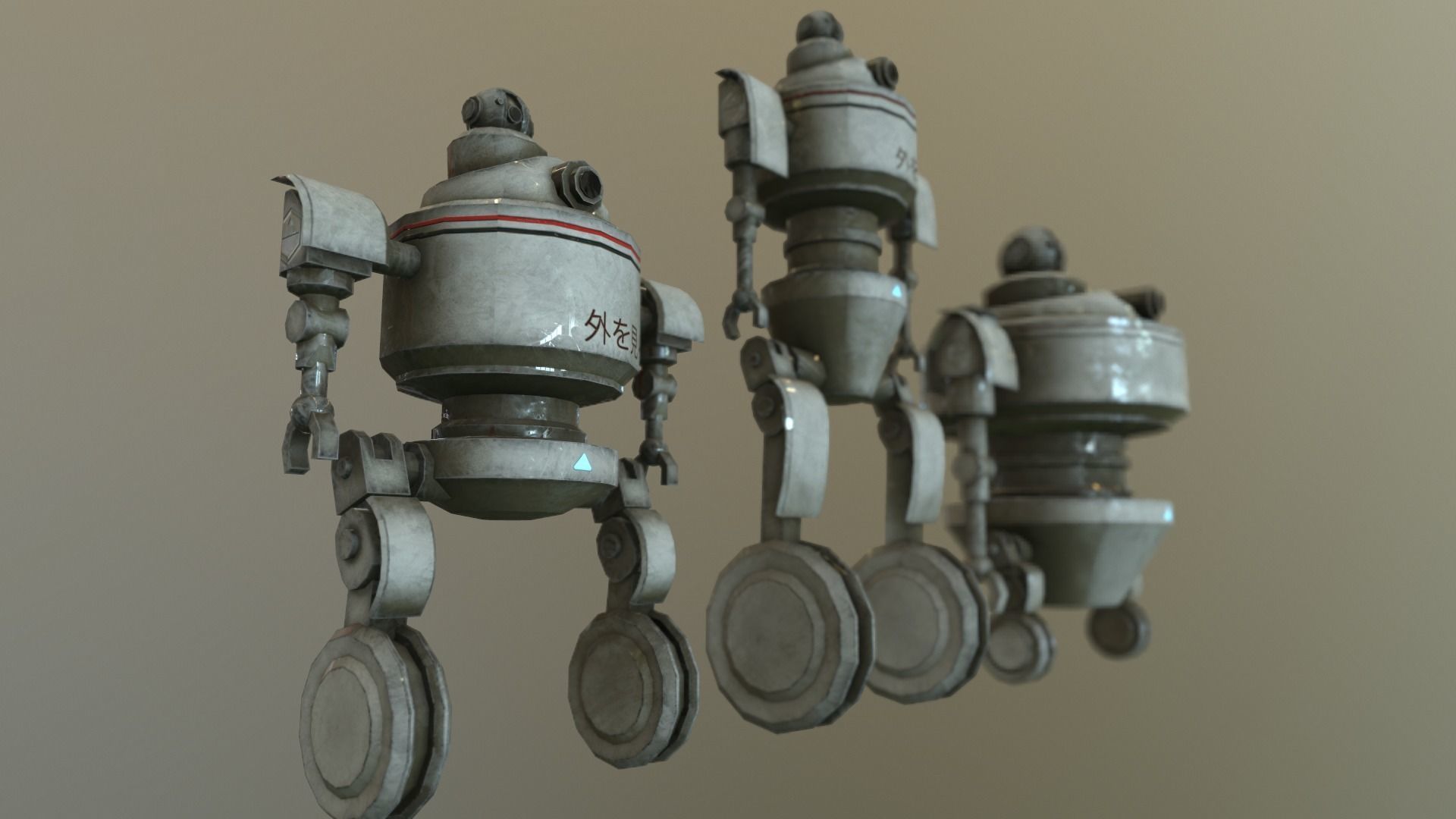 Observer 3 Robot Modelling Low-poly 3D model_5