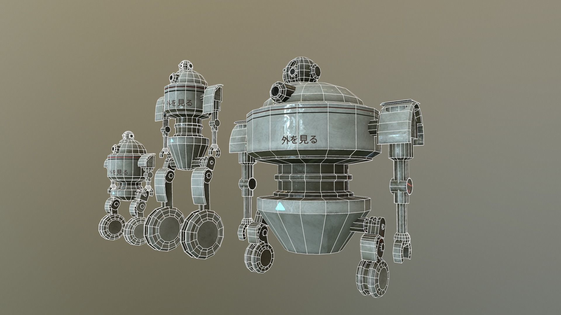 Observer 3 Robot Modelling Low-poly 3D model_3