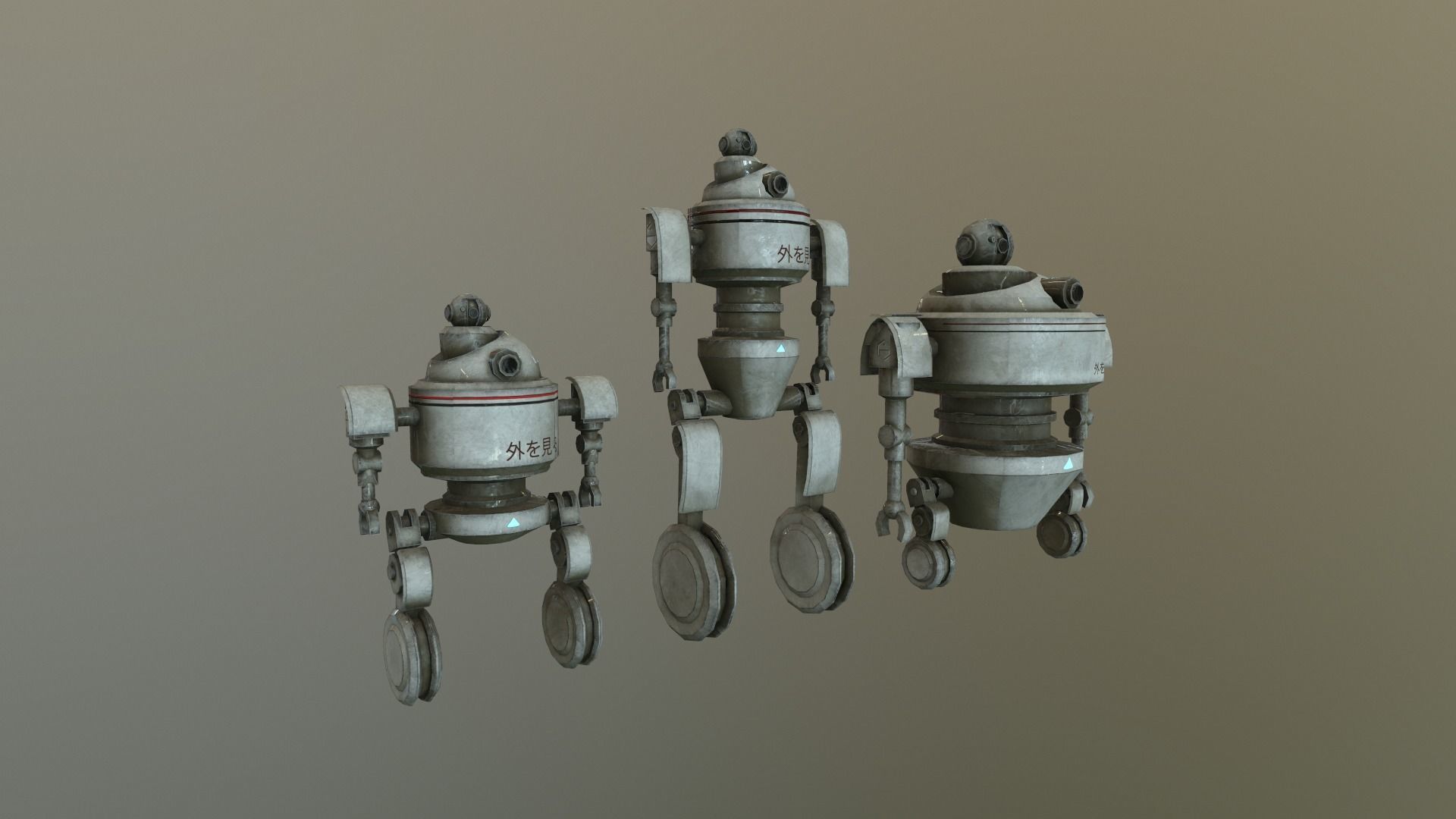 Observer 3 Robot Modelling Low-poly 3D model_13