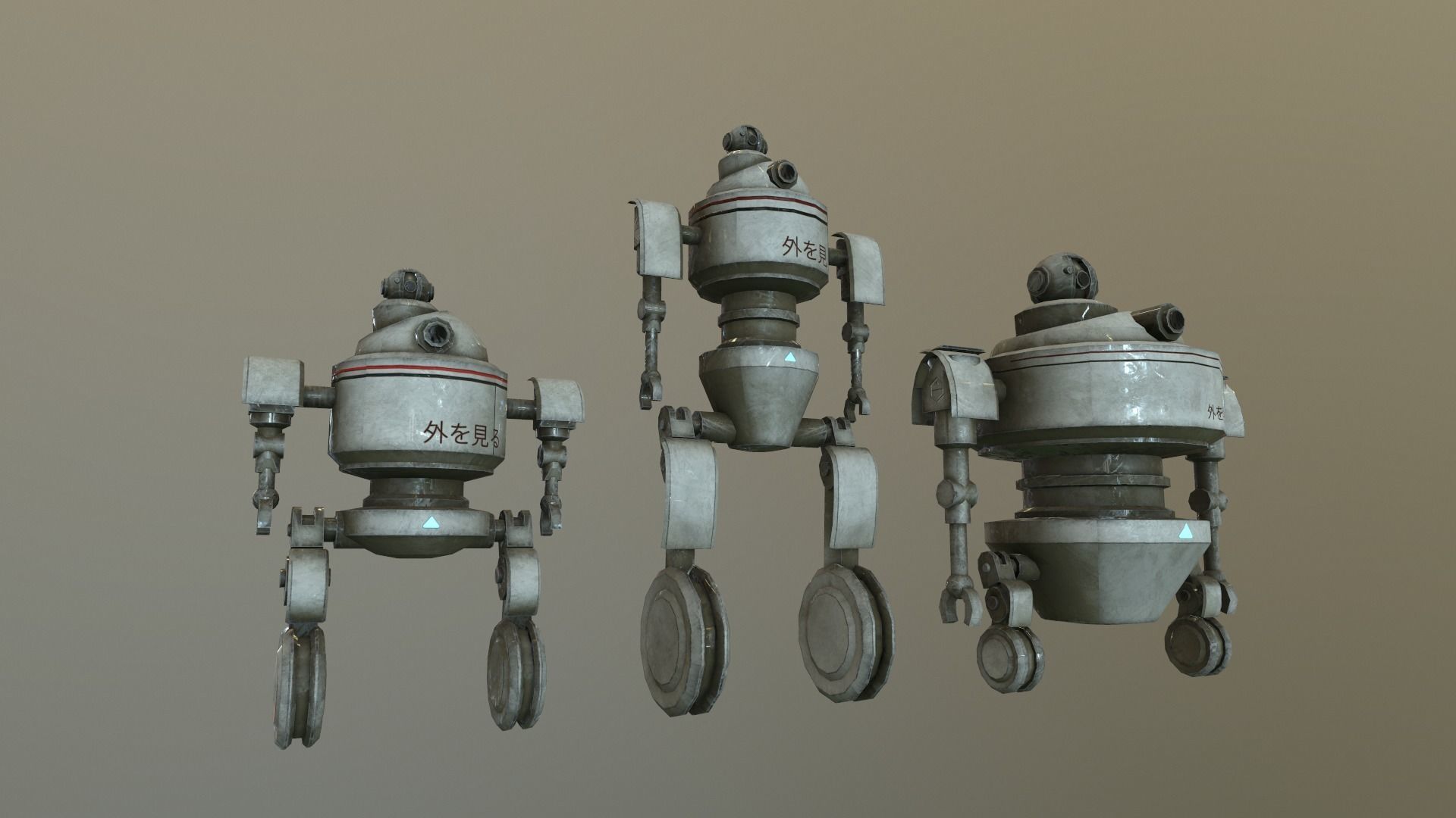 Observer 3 Robot Modelling Low-poly 3D model_7