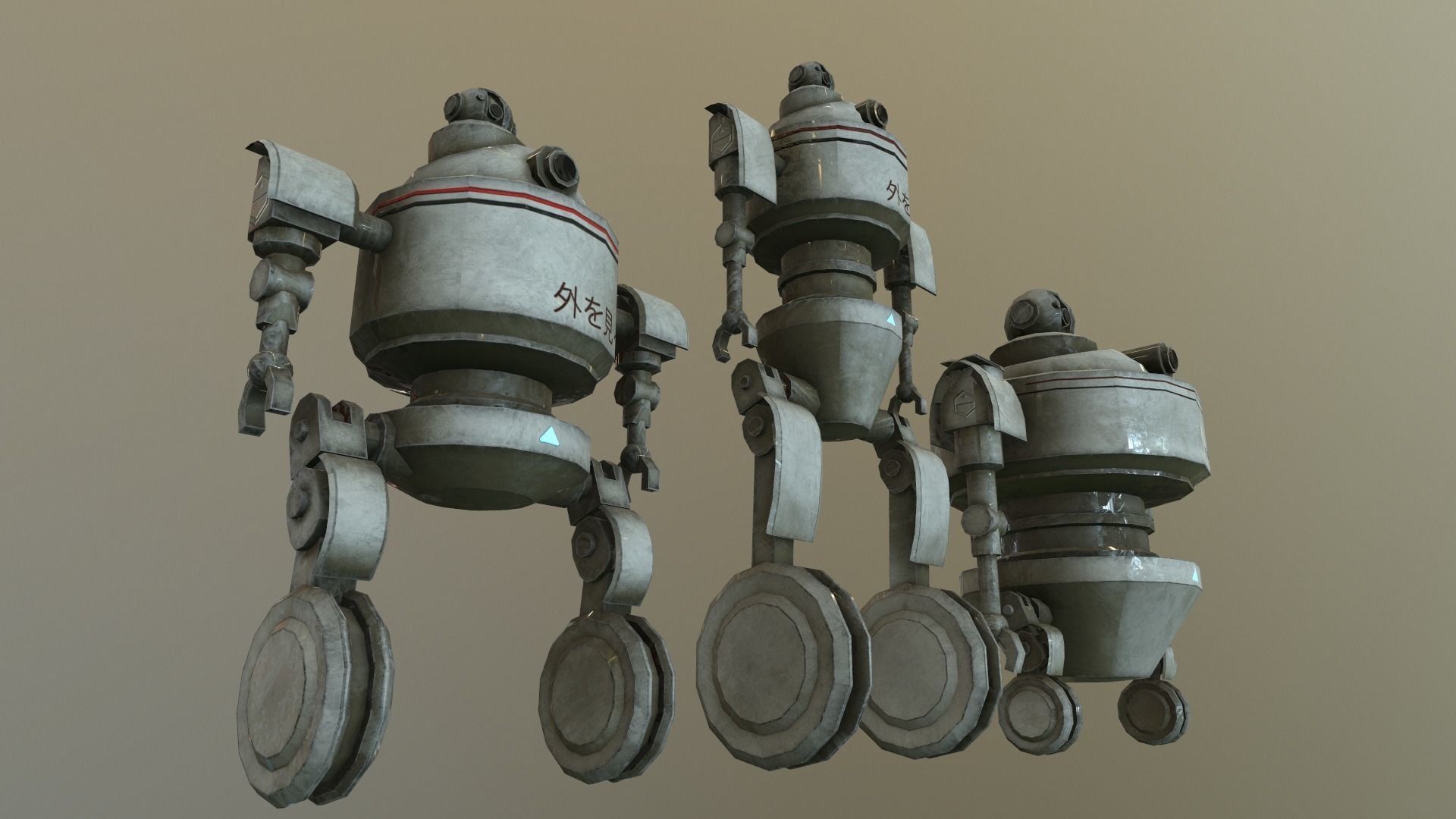 Observer 3 Robot Modelling Low-poly 3D model_8