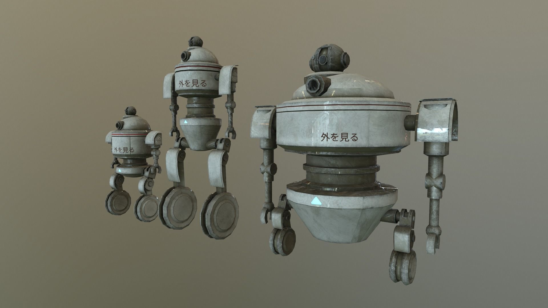 Observer 3 Robot Modelling Low-poly 3D model_14