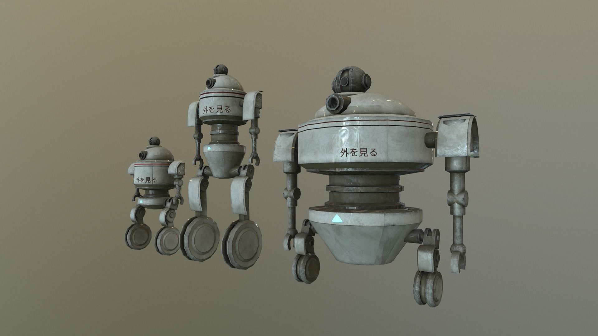 Observer 3 Robot Modelling Low-poly 3D model_12