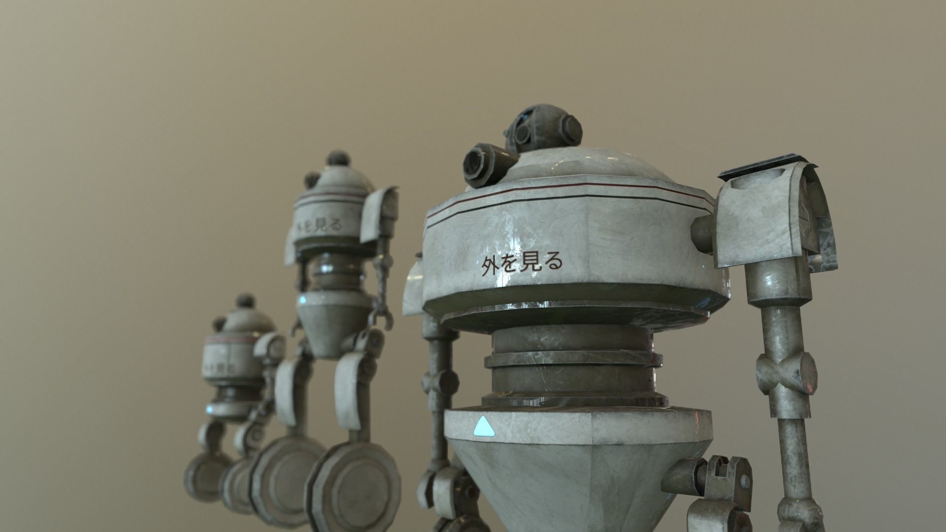 Observer 3 Robot Modelling Low-poly 3D model_6