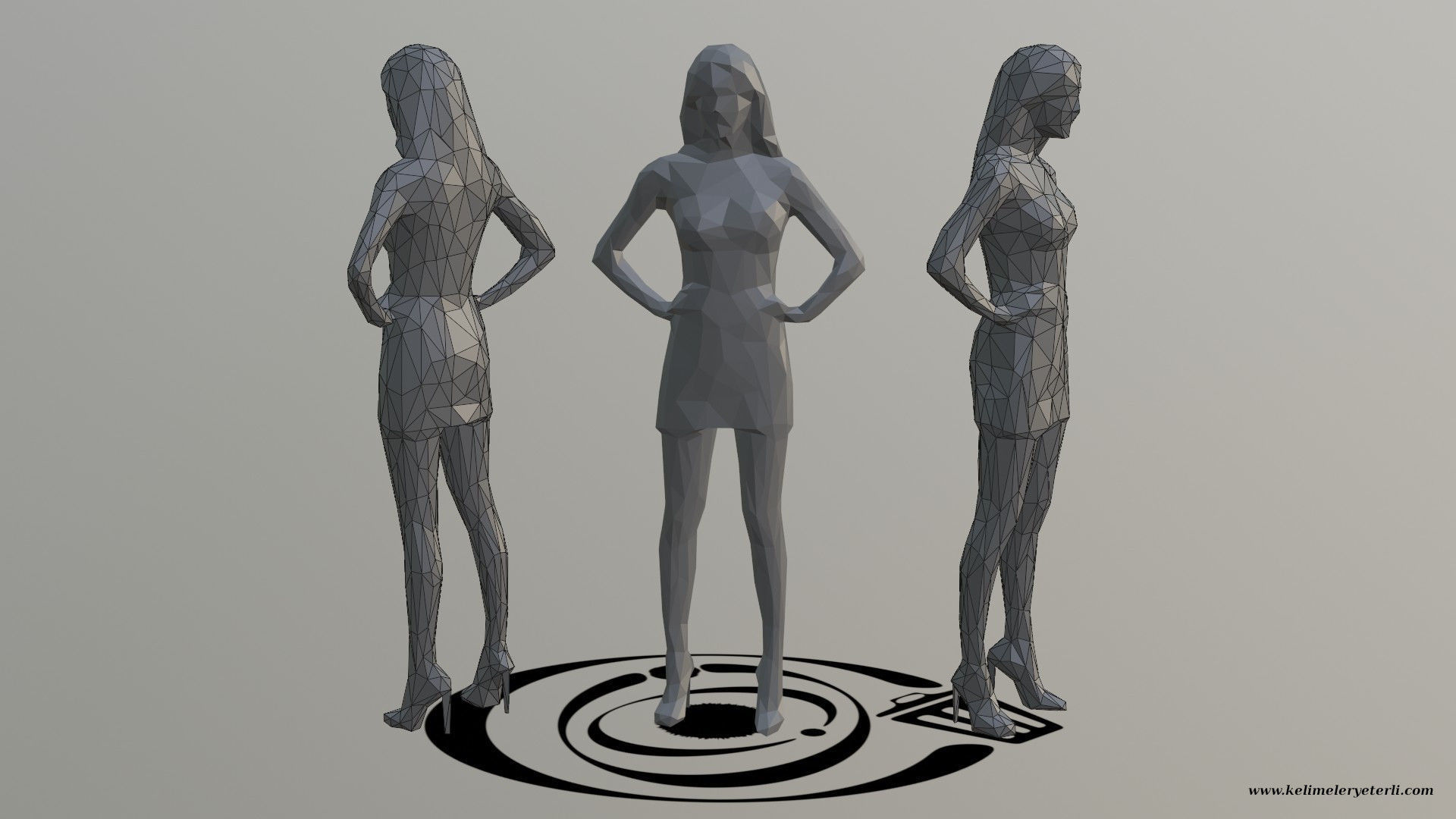 Human 075 LP R Low-poly 3D model_1