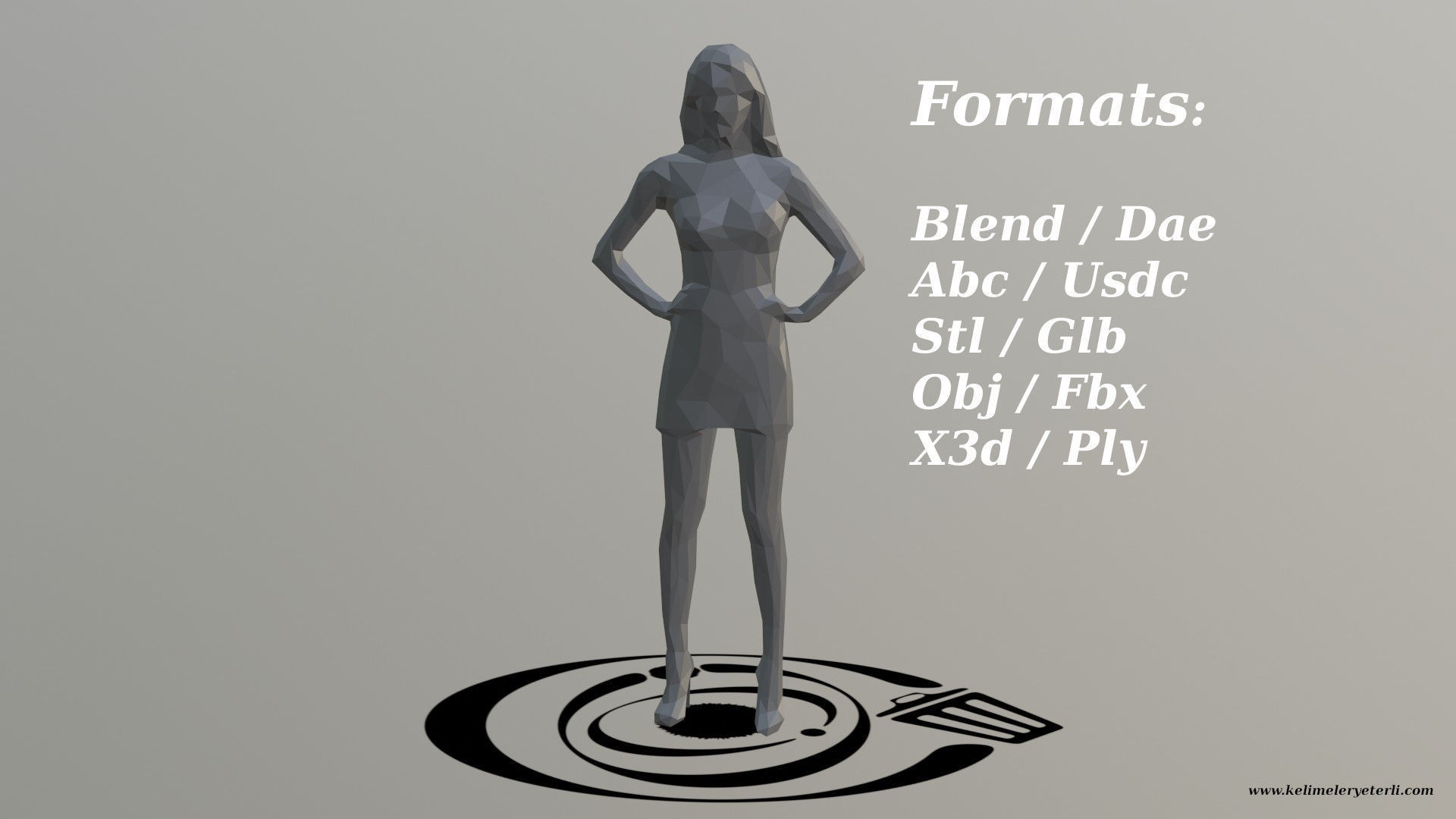 Human 075 LP R Low-poly 3D model_2