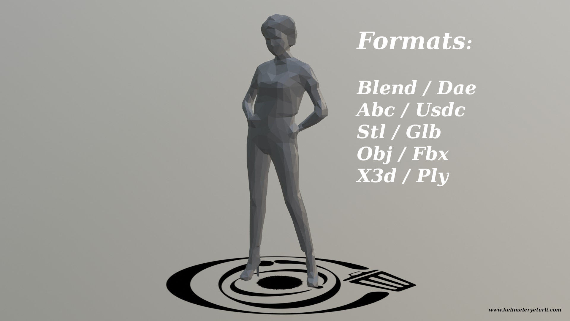 Human 076 LP R Low-poly 3D model_2