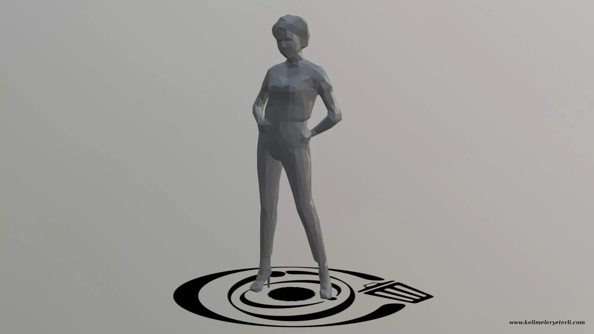 Human 076 LP R Low-poly 3D model_0