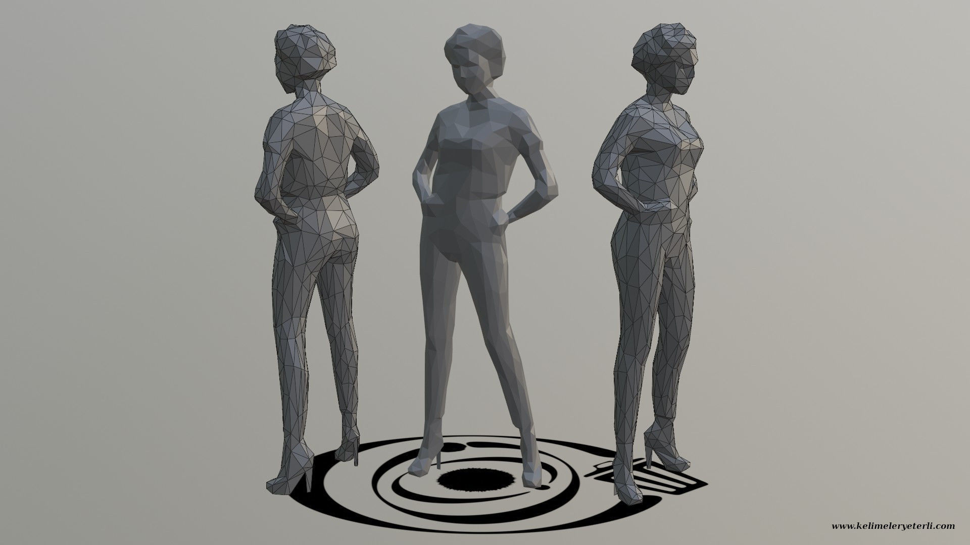 Human 076 LP R Low-poly 3D model_1