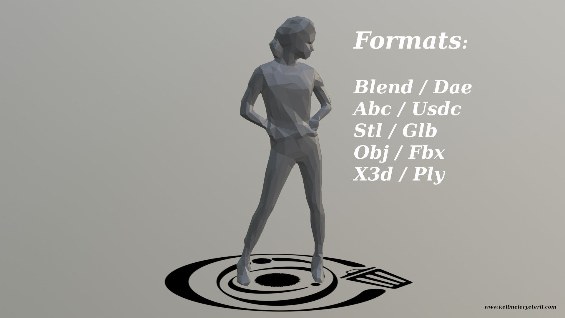 Human 077 LP R Low-poly 3D model_2
