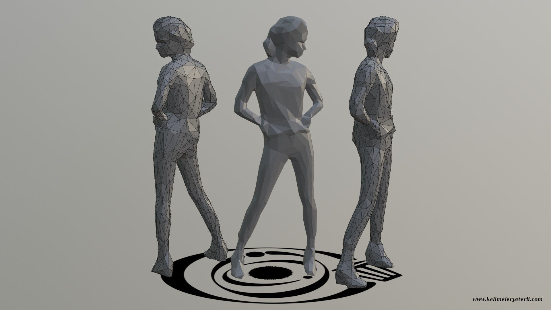Human 077 LP R Low-poly 3D model_1