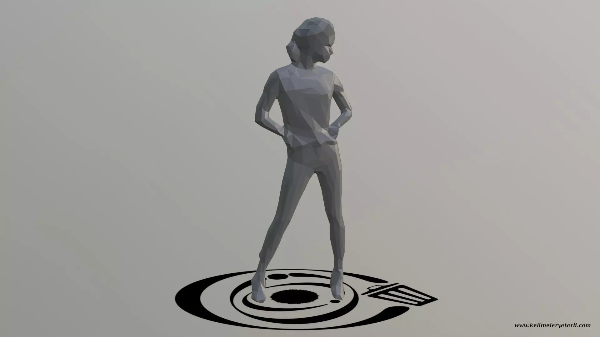 Human 077 LP R Low-poly 3D model_0