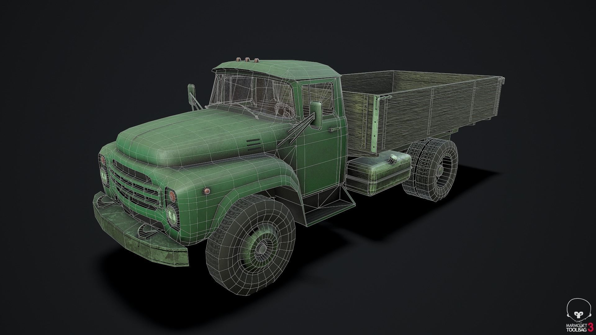 Gameready russian truck Low-poly 3D model_1