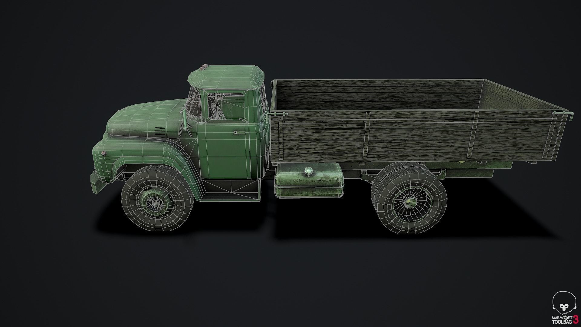 Gameready russian truck Low-poly 3D model_8