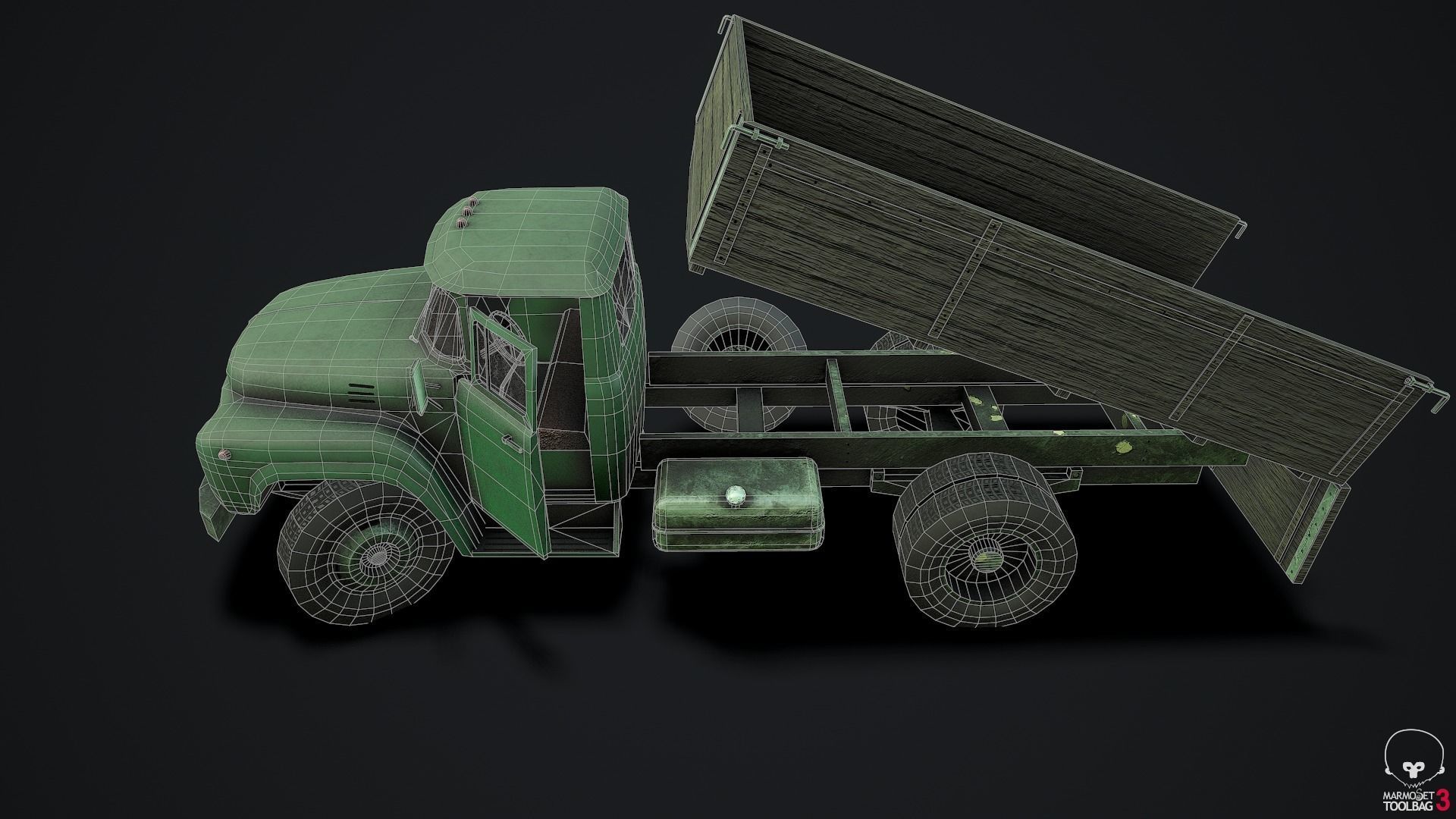 Gameready russian truck Low-poly 3D model_10